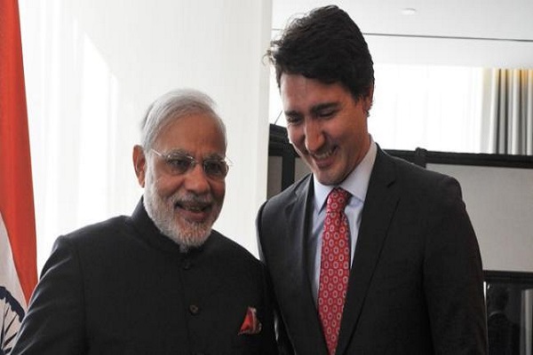 Modi welcomes Trudeau