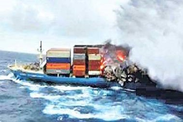 Anti-submarine Russian vessel fire
