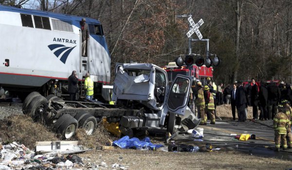 Train carrying GOP members of congress hits garbage truck, one dead