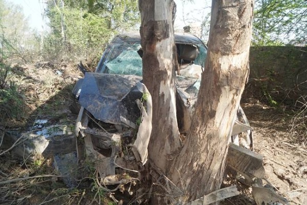 Car collide with tree