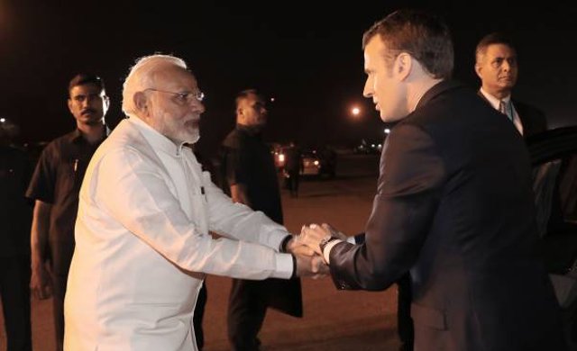PM Modi Welcomes French President Macron With Trademark Hug; Talks on Defence, Nuclear Energy