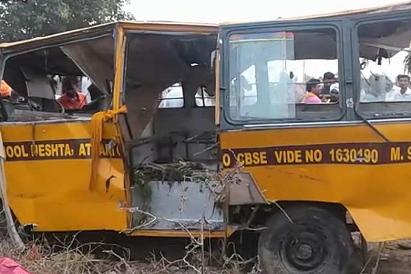 Rajasthan School bus collapses injured fifteen children