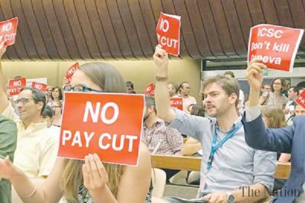 UN workers will be on strike tomorrow in protest of wage cut