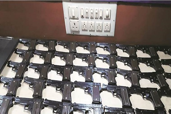 Uttar Pradesh Police raid on illegal weapon factory