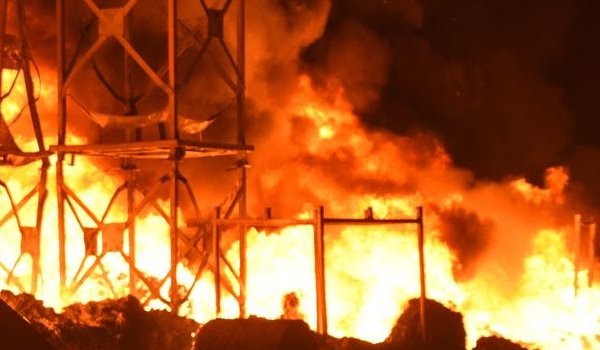 massive fire breaks out at Three godowns in Alwar