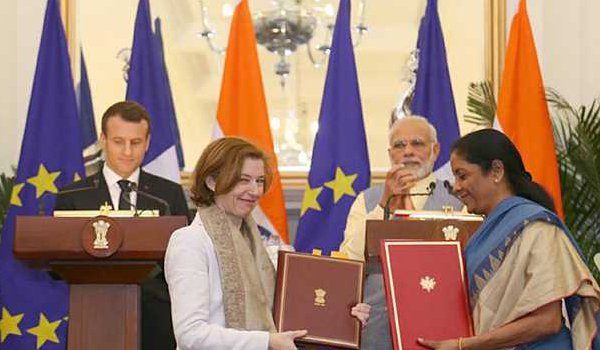 India, France sign strategic pact on use of each other's military bases