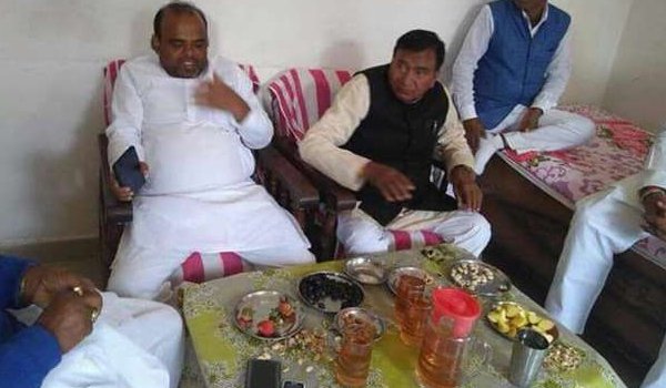 bihar State education minister photo viral with liquor filled glass but he denies