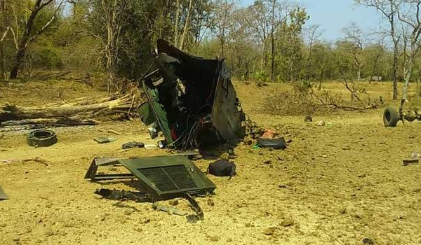 Chhattisgarh : anti-landmine vehicle attacked