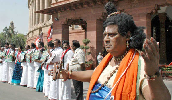 TDP MP Shiva Prasad dresses as vedic sage Narad muni in parliament