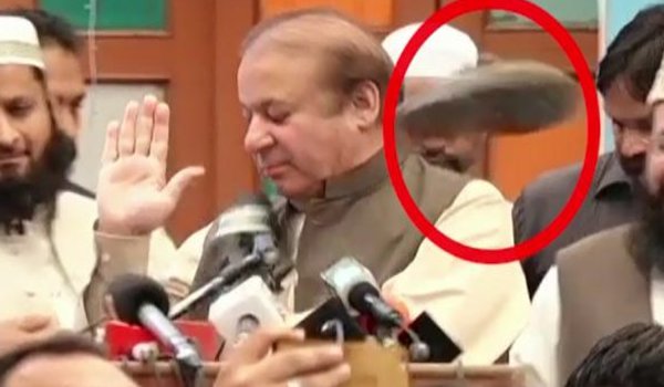 Shoe thrown at former PM Nawaz Sharif in Lahore