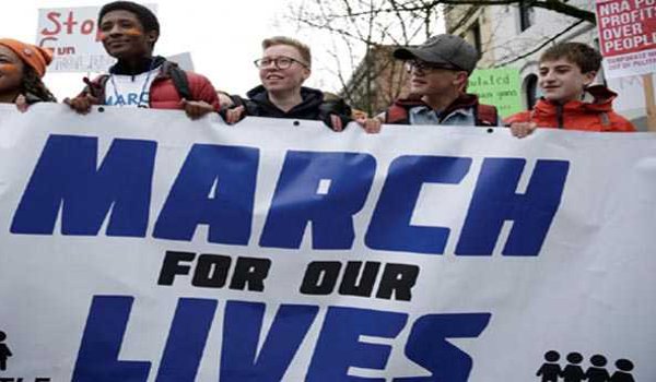 huge rallies led by students demand tighter US gun controls