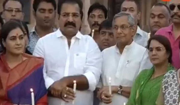 jaipur : congress holds on Candle march over kathua unnao rape cases
