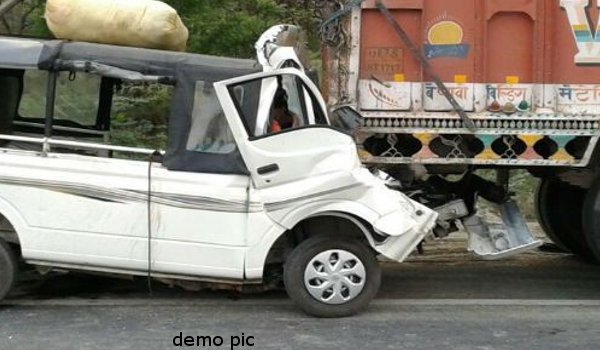 Uttar Pradesh road accident : 9 killed after van rams truck in Lakhimpur Kheri