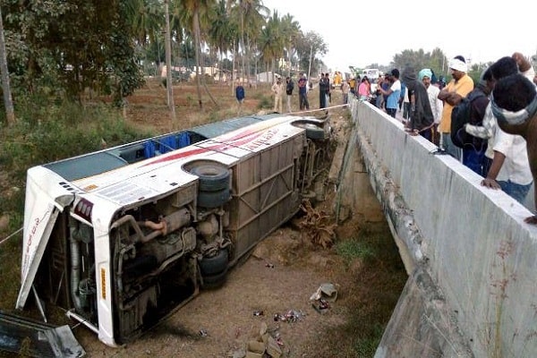 30 people injured in road accident in Dausa district of Rajasthan state road transport bus