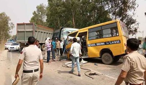 Haryana: 3 students among 5 killed as truck hits school bus in Charkhi Dadri
