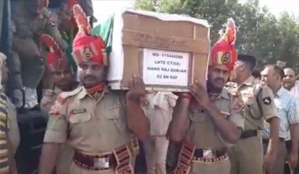 Funeral of martyr Hansraj Gurjar in Alwar