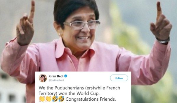 Kiran Bedi trolled for her tweet congratulating Puducherrians for winning FIFA World Cup