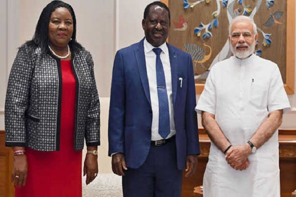 केन्या के पूर्व प्रधानमंत्री राइला ओडिंगा ने नरेन्द्र मोदी से की भेंट