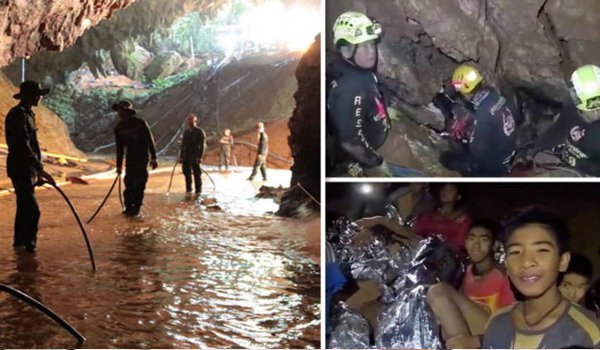 Thailand cave rescue operation : first two boys brought out