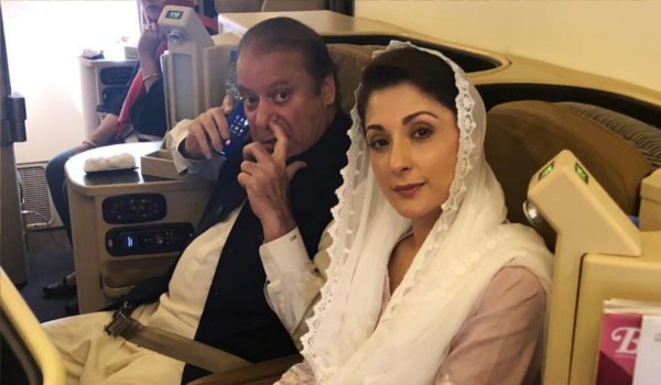 Nawaz Sharif and his daughter arrested at lahore airport, sent to jail