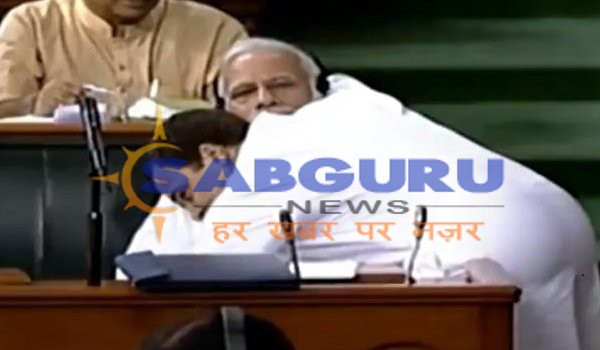 no-confidence motion in parliament : rahul gandhi hugs pm modi