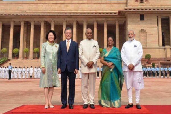 South Korean President Moon J. In the Rashmi welcome to Rashtrapati Bhavan