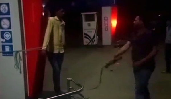 MP shocker: Petrol pump owner whips employee for being absent