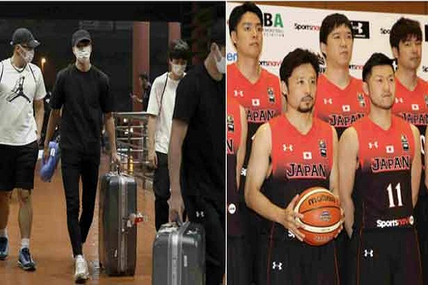 Japan 4 basketball players play night with women