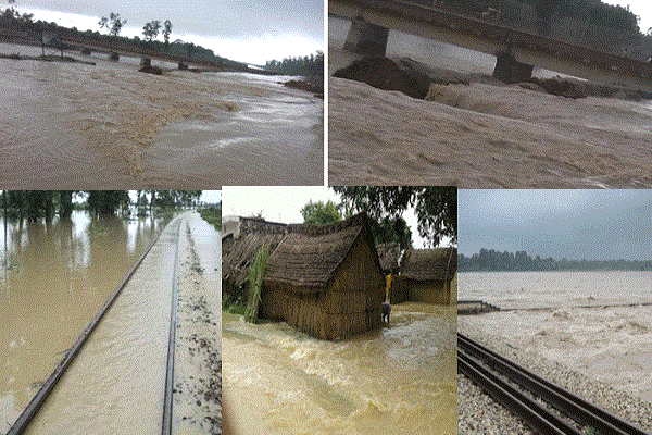 Hundreds of villagers surrounded by the Ghaghra and Saryu river breez in Bahraich