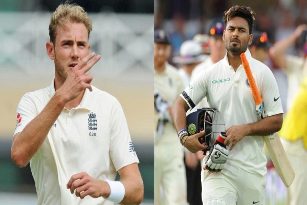 Stuart Broad fined for comment on Rishabh Pant