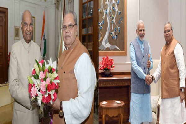 jammu kasmir Governor Satyapal Malik meets President and Prime Minister