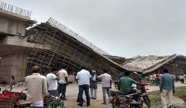 Uttar Pradesh : under construction flyover collapses in basti district