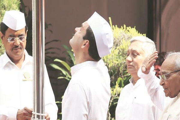 Rahul Gandhi flag hoisting on Independence day
