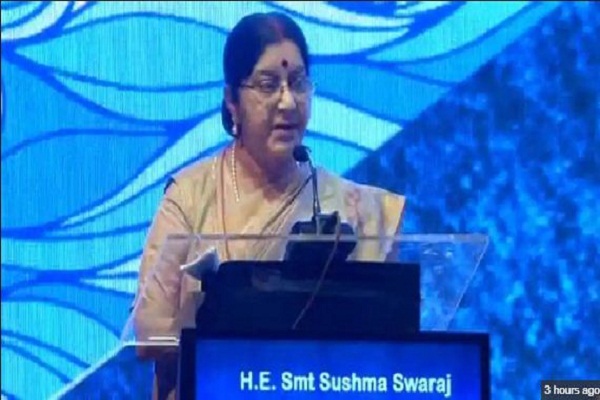 Sushma Swaraj calls for peace in Indian Ocean region