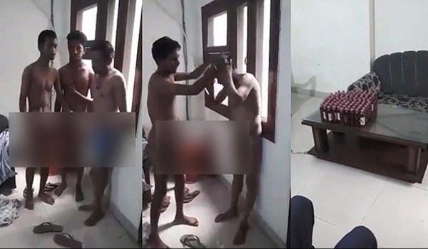 Three people beaten brutally video viral in Moradabad