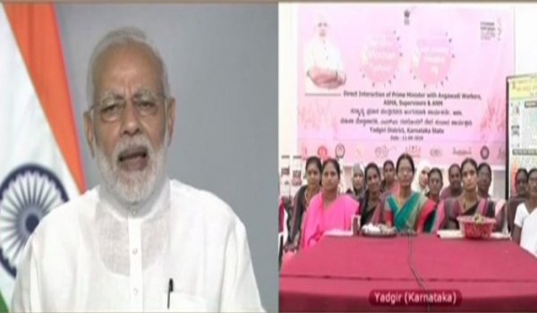 Narendra Modi interacts with ASHA, ANM and Anganwadi workers, underlines importance of welfare of women, children