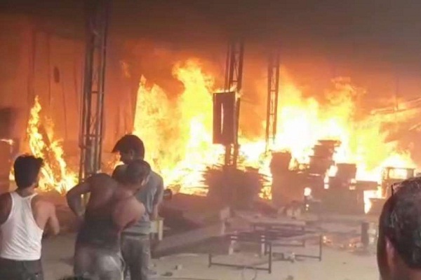 fire in Handicraft Factory in Churu
