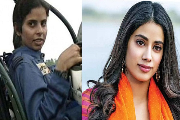 Janwwi Kapoor as pilot Gunjan Saxena in hindi