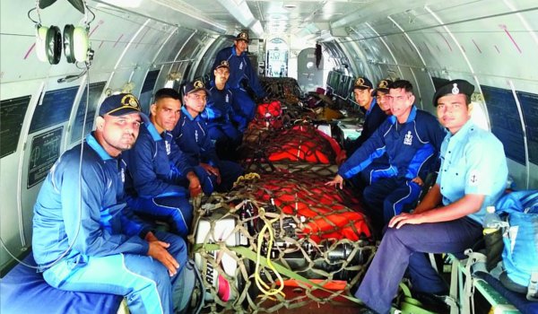 Indian Navy diver conduct search for missing family in Assam