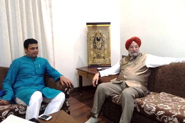 Union Minister Hardeep suggested Tripura Chief Minister Biplab to adopt PPP model