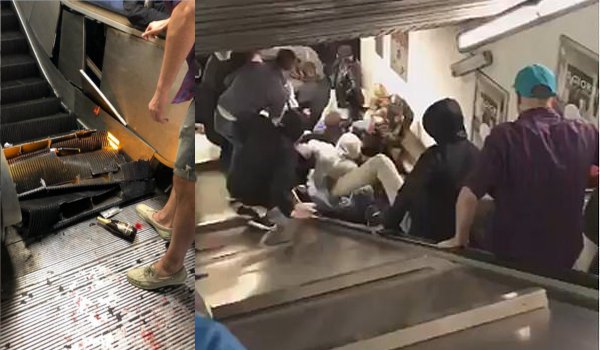 At least 20 Russian fans injured as Rome metro escalator gives way