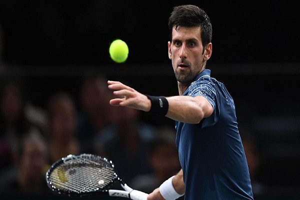 Novak Djokovic in the third round of the Paris Masters