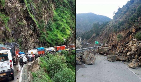 jammu and Kashmir national highway closed after landslides in Ramban