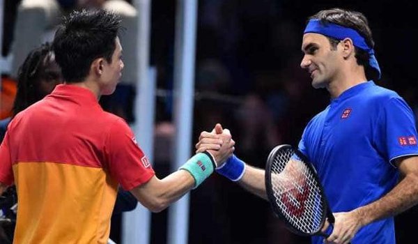 kei nishikori stuns roger Federer in ATP finals opener