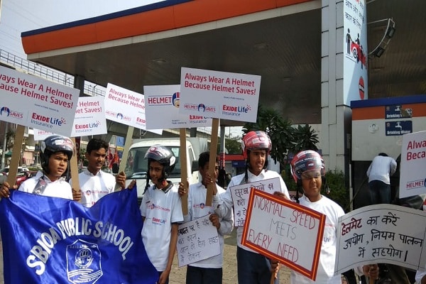 Exide Life Insurance - Helmet Saves Children campaign in Jaipur