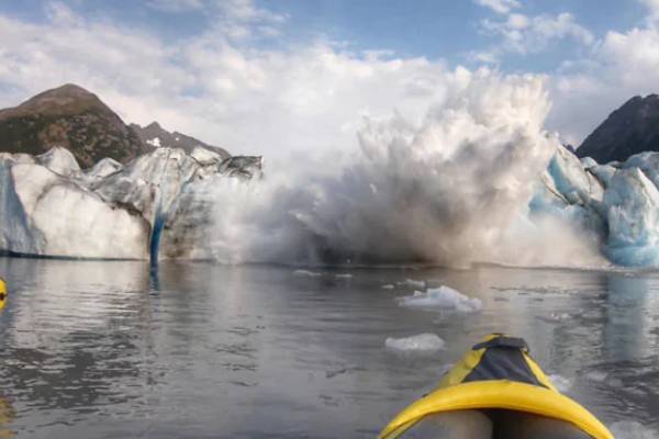 alaska glaciers collapse video and images viral on social media