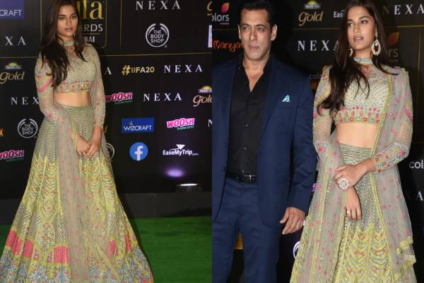 salman khan-introduces-his-dabangg-3-actress-saiee-manjrekar-at-iifa awards