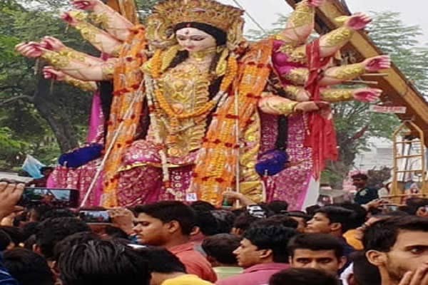 Durga idols immersed in Shakti Kund in Jaunpur, Uttar Pradesh