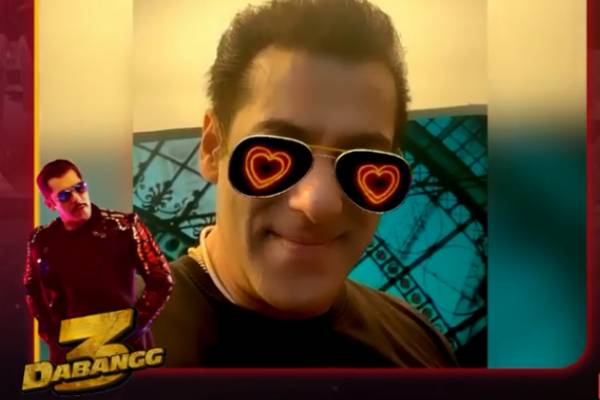 Salman khan share video as dabangg 3 chulbul pandey filter