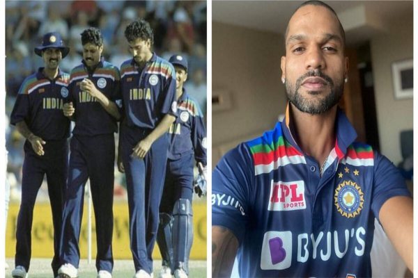 Batsman Shikhar Dhawan inserted photo with new jersey